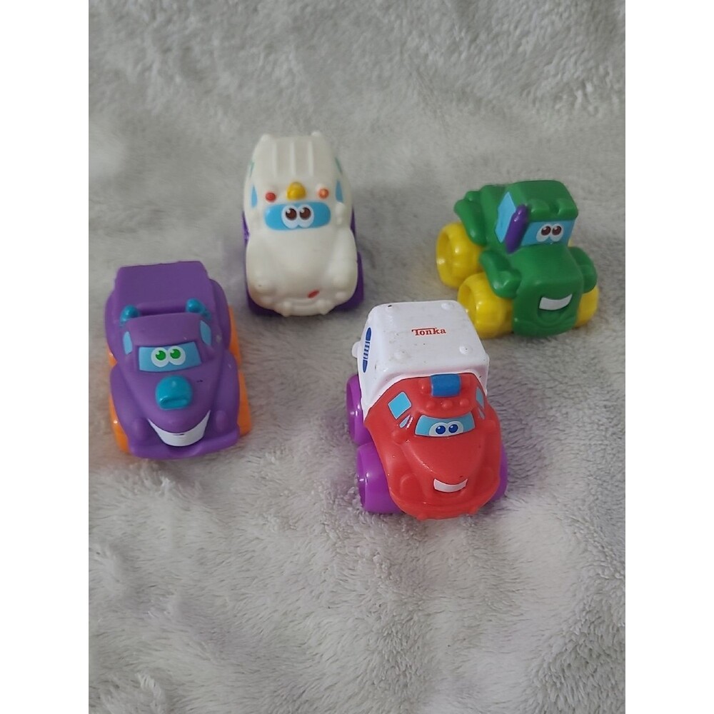 Tonka Chuck & Friends Vehicle Lot of 4 Hasbro Jazwares Soft Plastic Cars & Truck